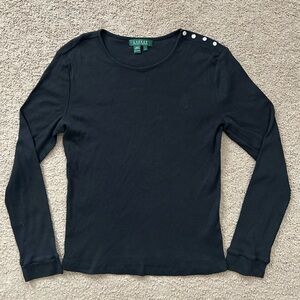 Ralph Lauren women’s Black Top Shirt size  L